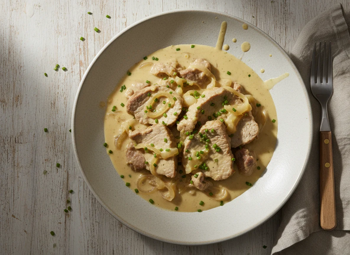 Fleisch in Rahmsauce photo
