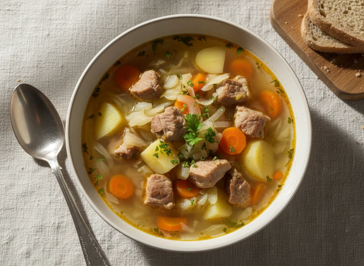 Fleisch- und Gemüsesuppe photo