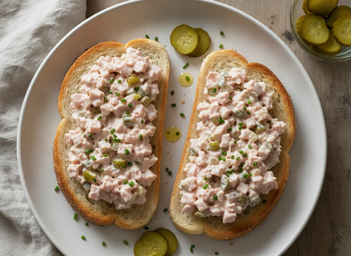 Fleischsalat auf Toast photo