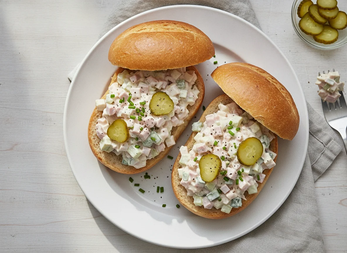 Fleischsalat-Brötchen photo