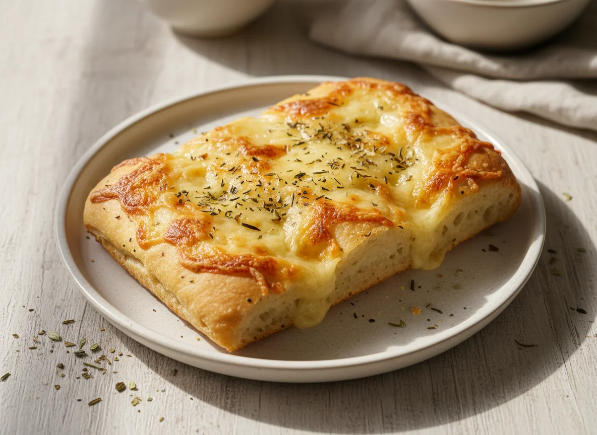 Focaccia mit Käse und Kräutern photo