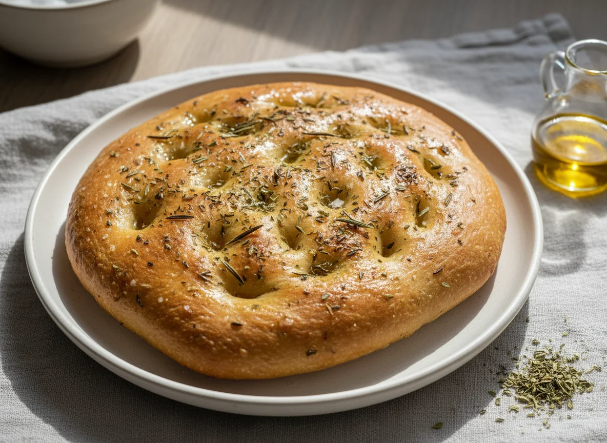 Focaccia mit Kräutern photo