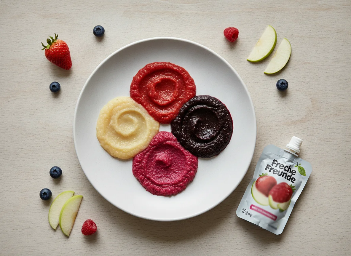 Freche Freunde Quetschie Apfel, Erdbeere, Blaubeere & Himbeere photo