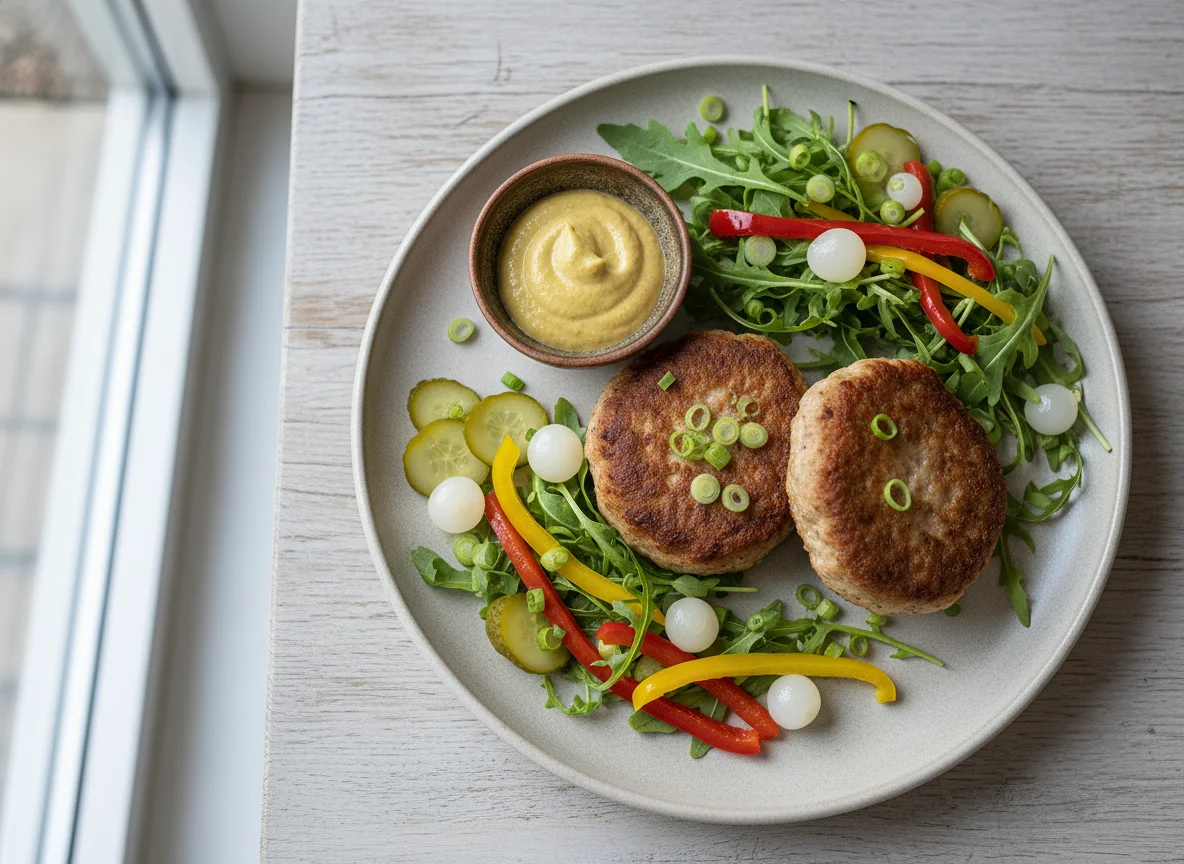 Frikadelle mit Beilagen photo