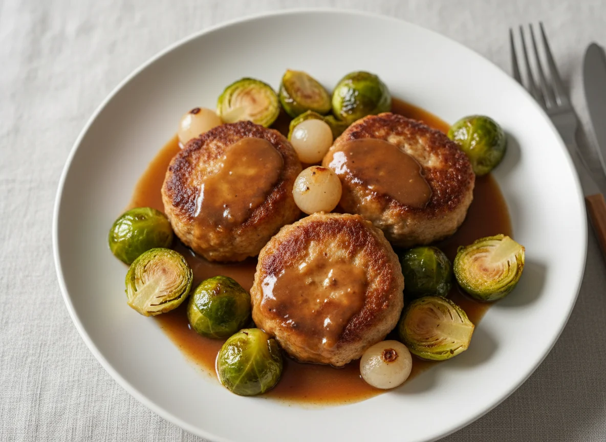 Frikadelle mit Rosenkohl photo