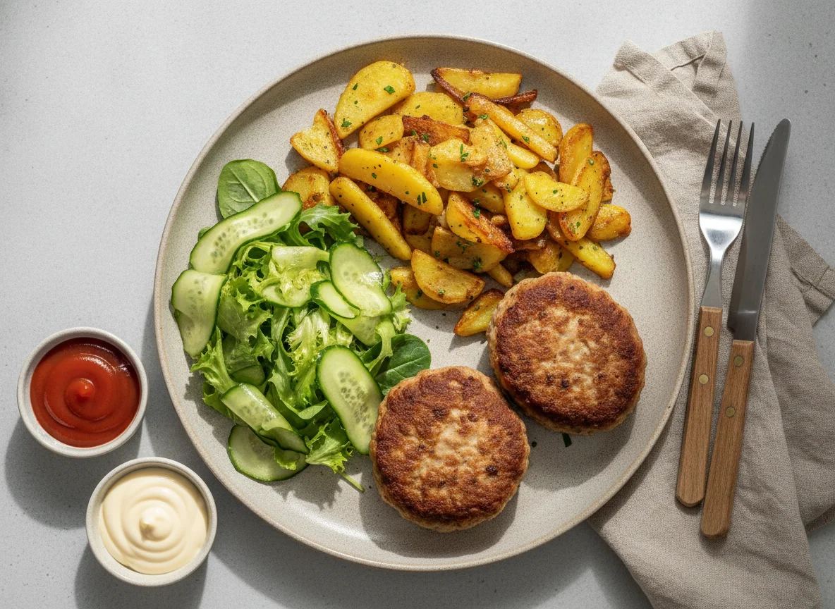 Frikadellen mit Beilagen photo