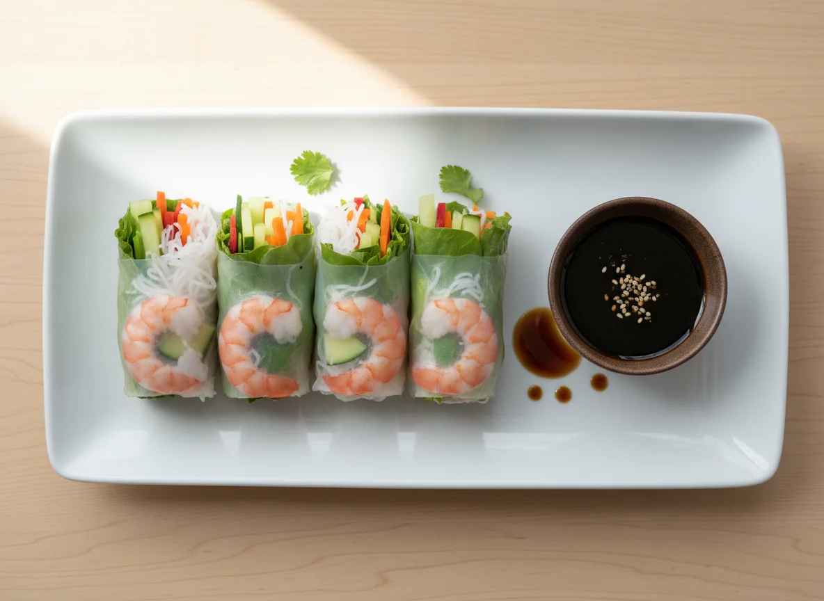 Frische Sommerrollen mit Dip photo