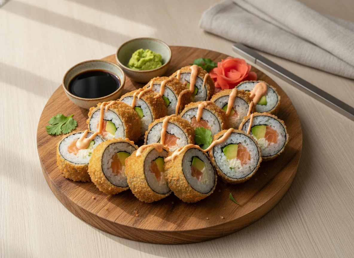 Frittierte Sushi-Platte (Crunchy Rolls) photo