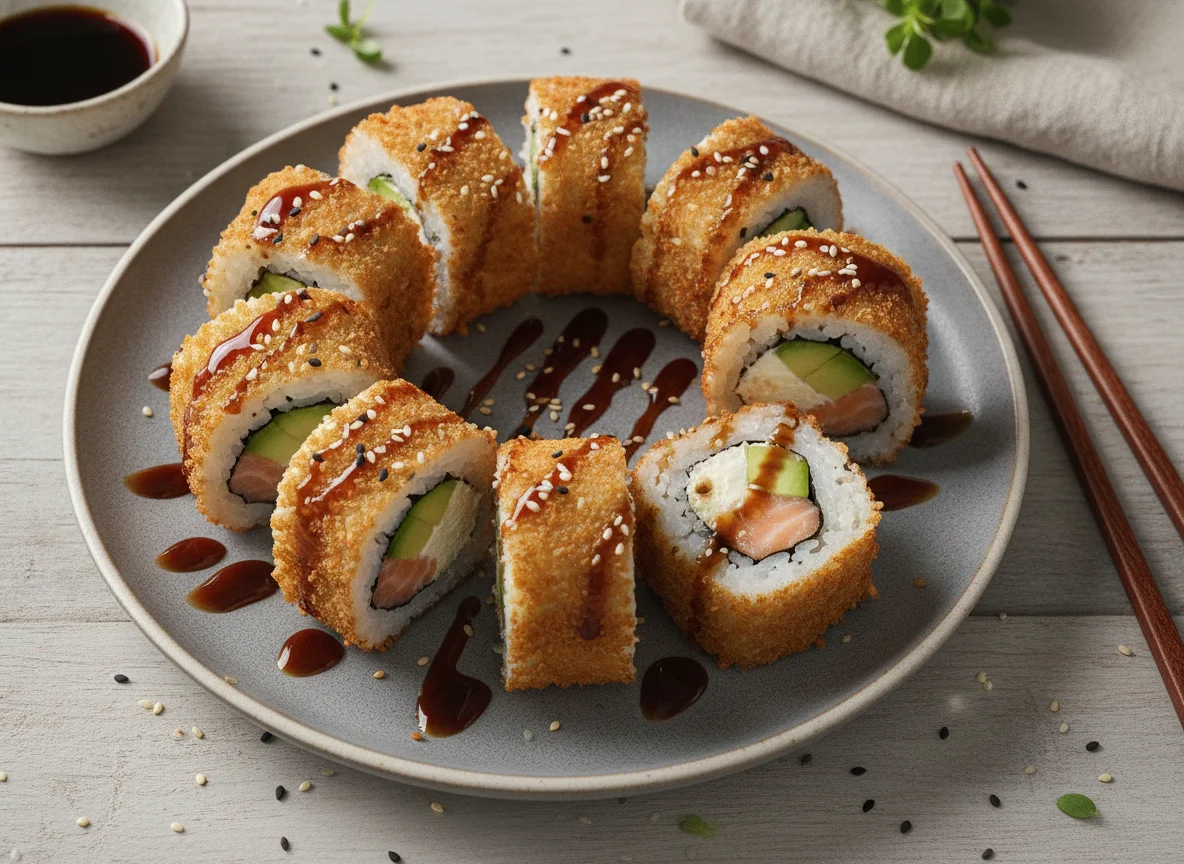 Frittierte Sushi-Rolle (Crunchy Roll) photo