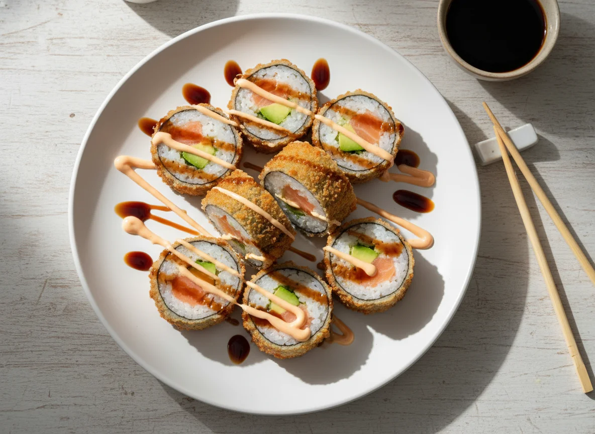 Frittierte Sushi-Rollen (Crunchy Rolls) photo
