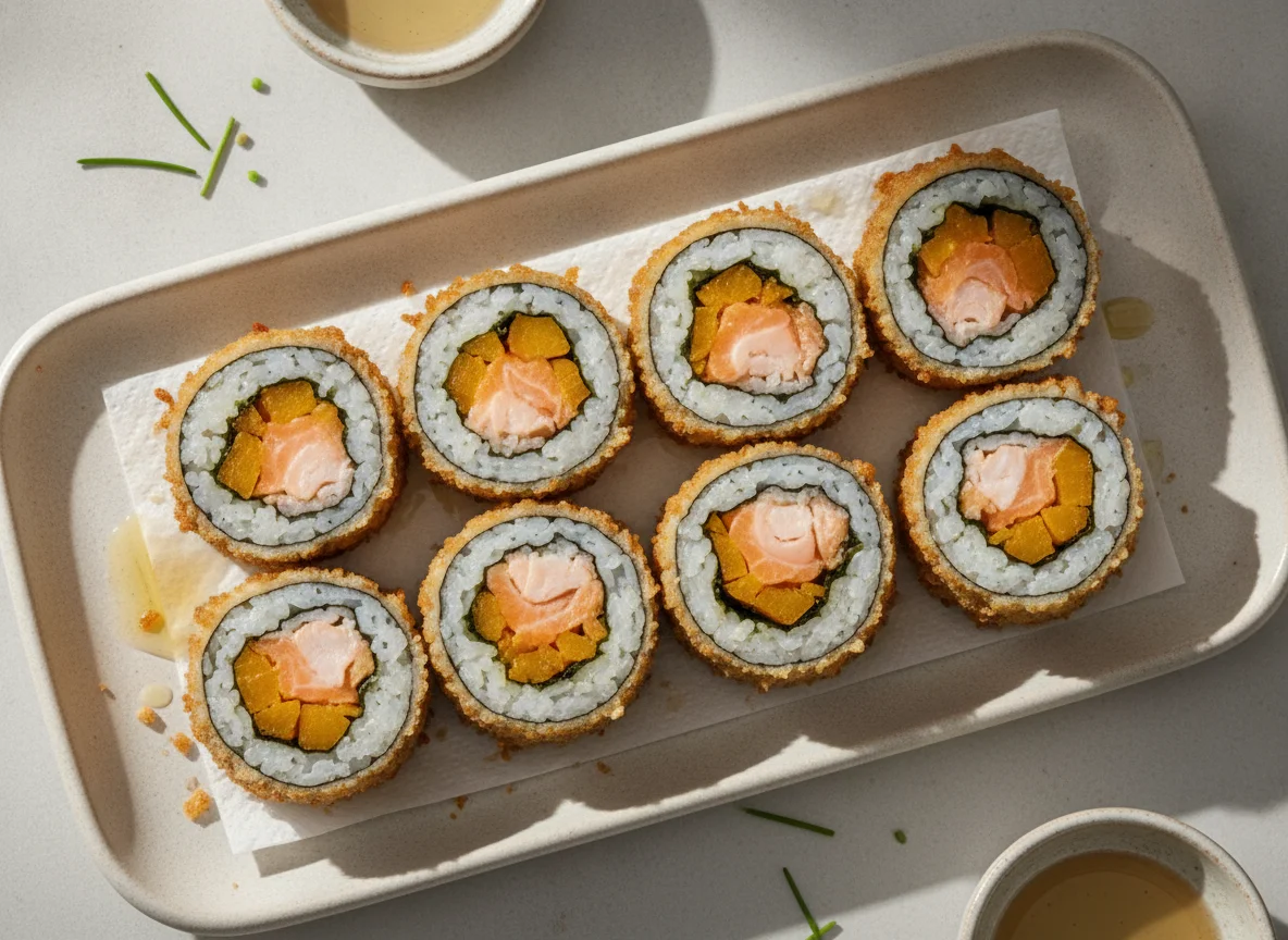 Frittierte Sushi-Rollen (Tempura Maki) photo