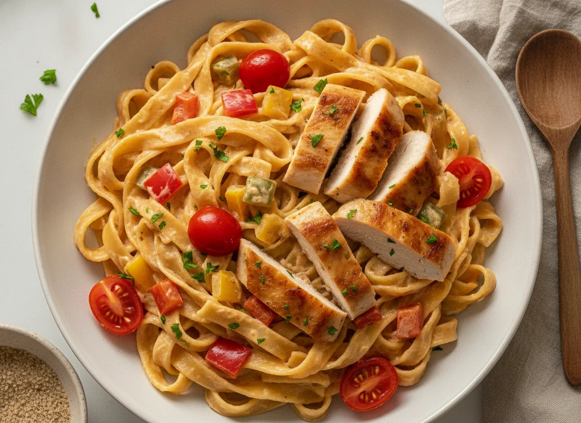 Frosta Paprika Sahne Hähnchen mit Bandnudeln photo