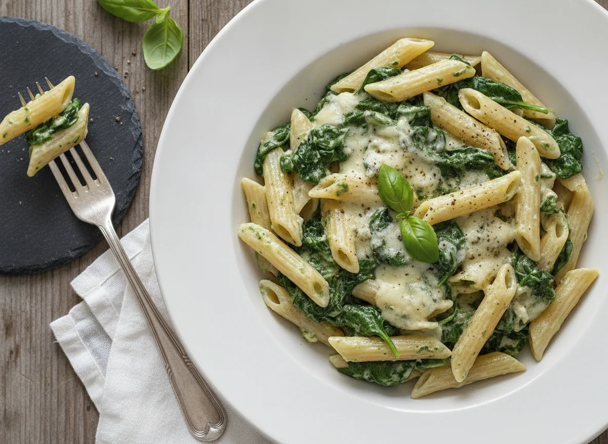 Frosta Penne Gorgonzola mit Blattspinat photo