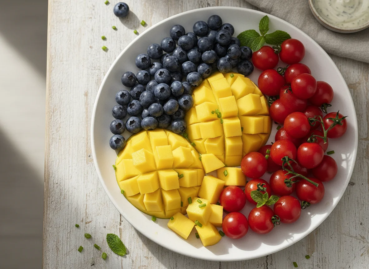 Frucht- und Gemüseteller photo