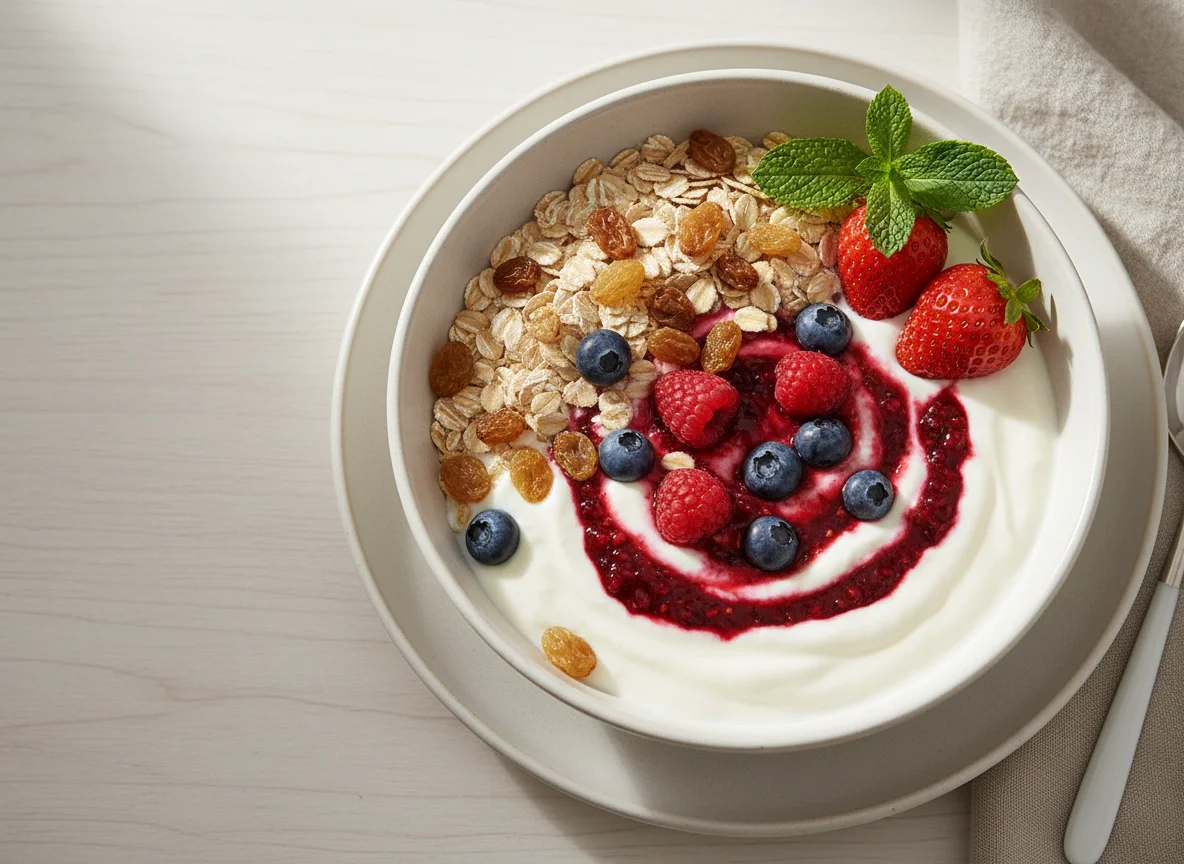 Früchte-Müsli mit Joghurt photo