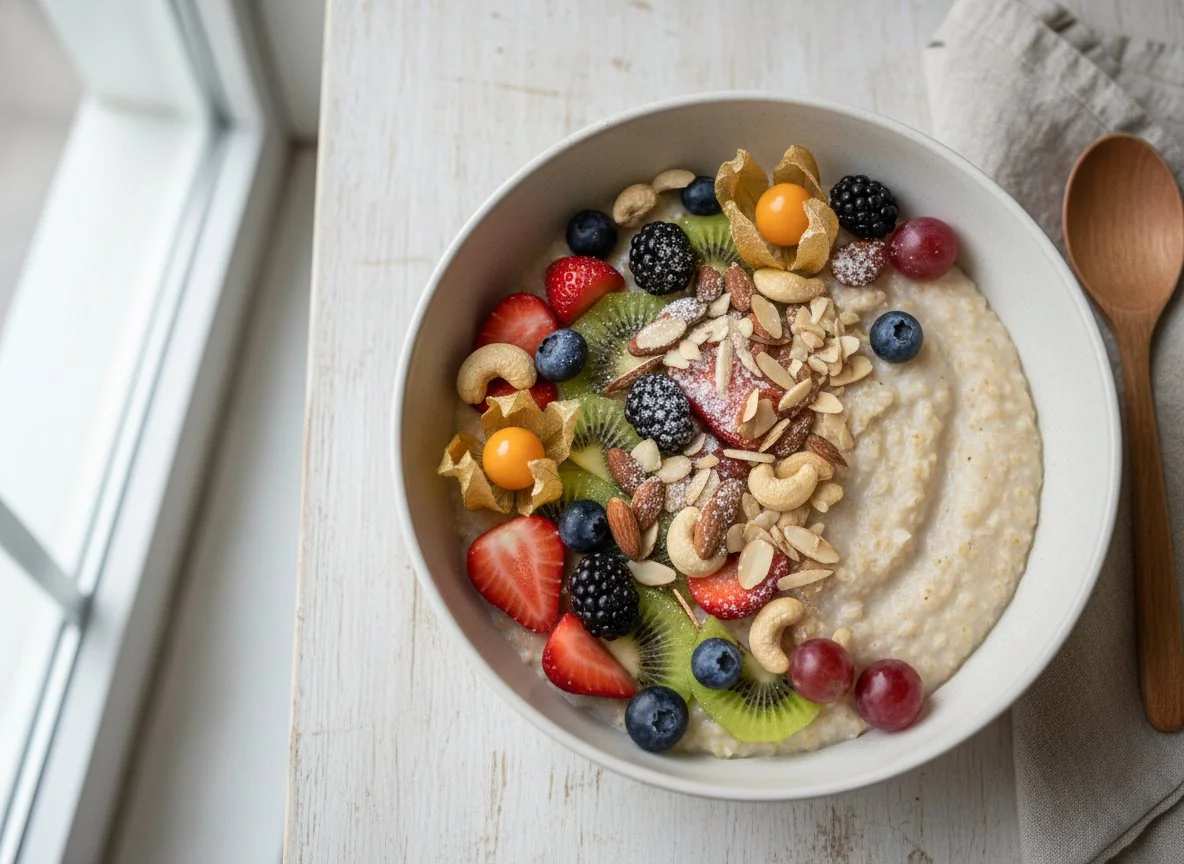 Früchte-Porridge mit Nüssen photo