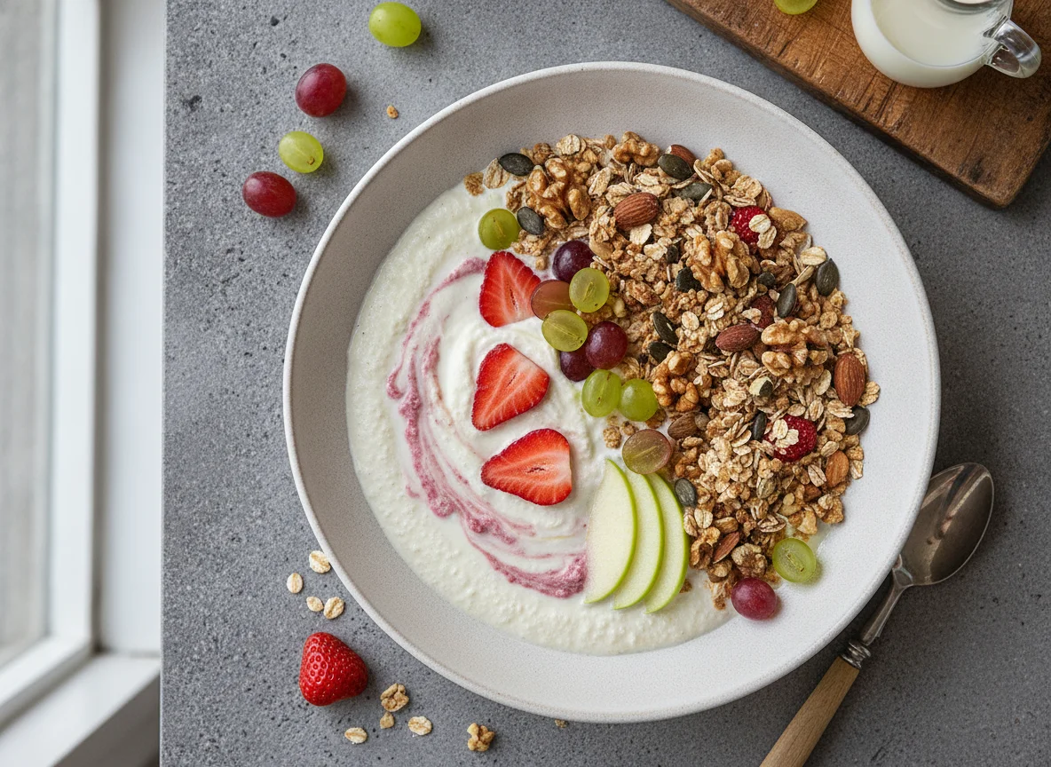 Früchtequark mit Müsli photo