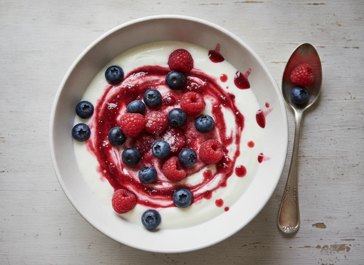 Fruchtjoghurt mit Beeren photo