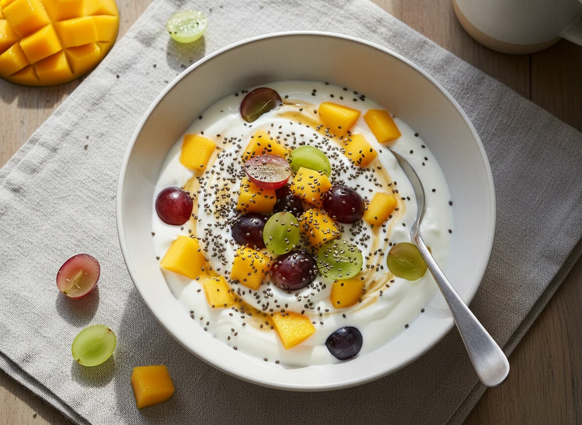 Frucht-Joghurt mit Chiasamen photo