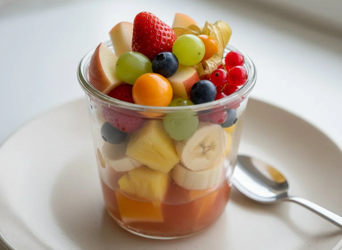 Fruchtsalat im Glas photo