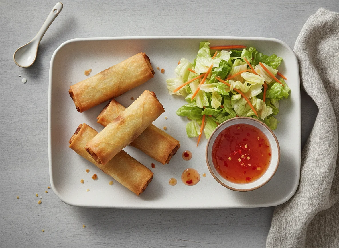 Frühlingsrollen mit Beilagensalat photo