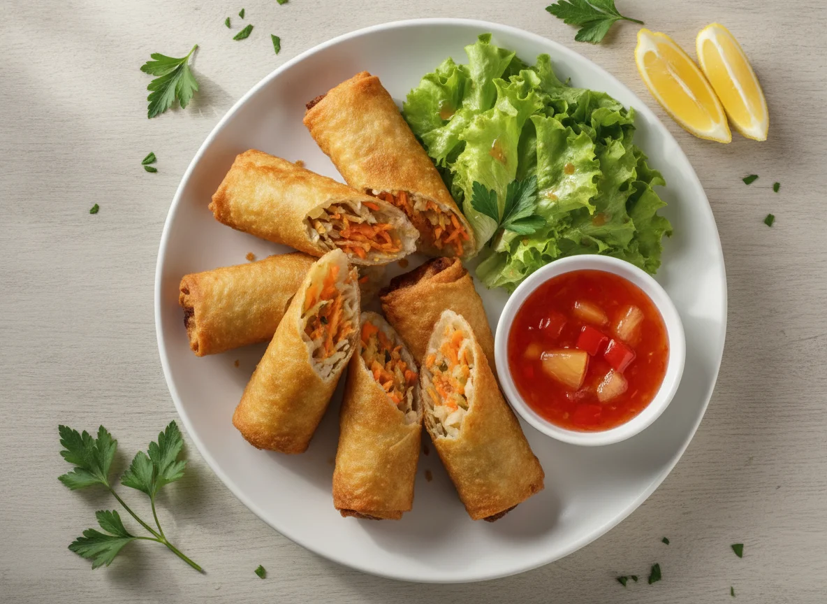 Frühlingsrollen mit süß-saurer Sauce photo