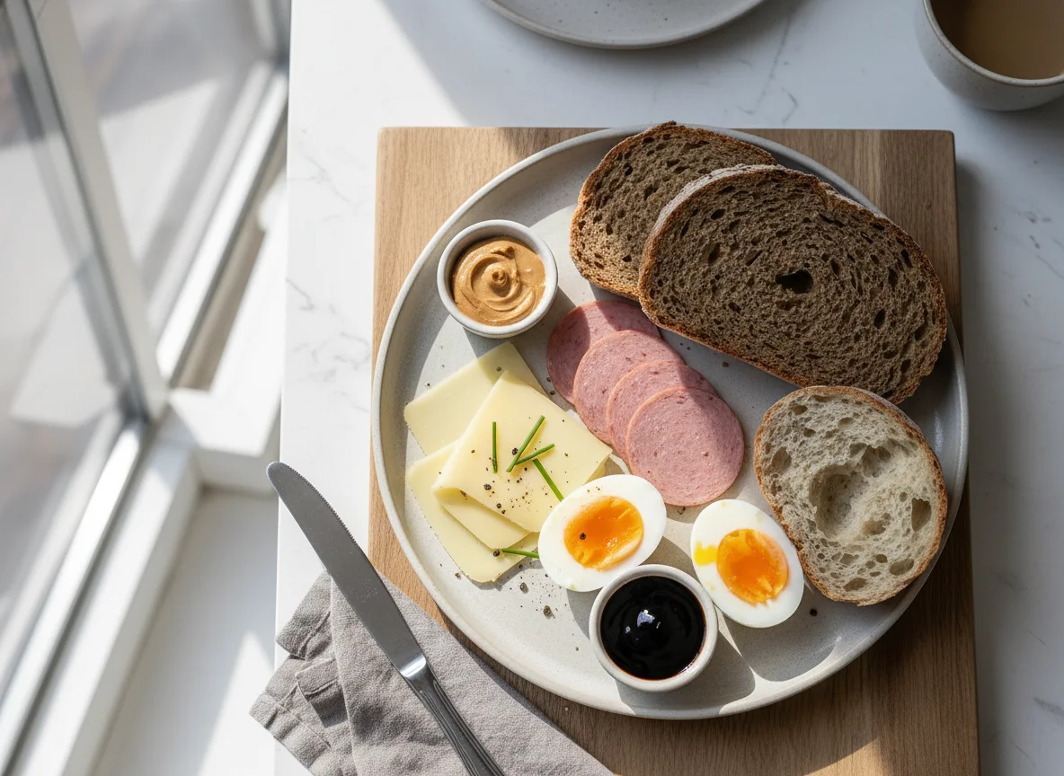 Frühstück mit Brötchen und Brot photo
