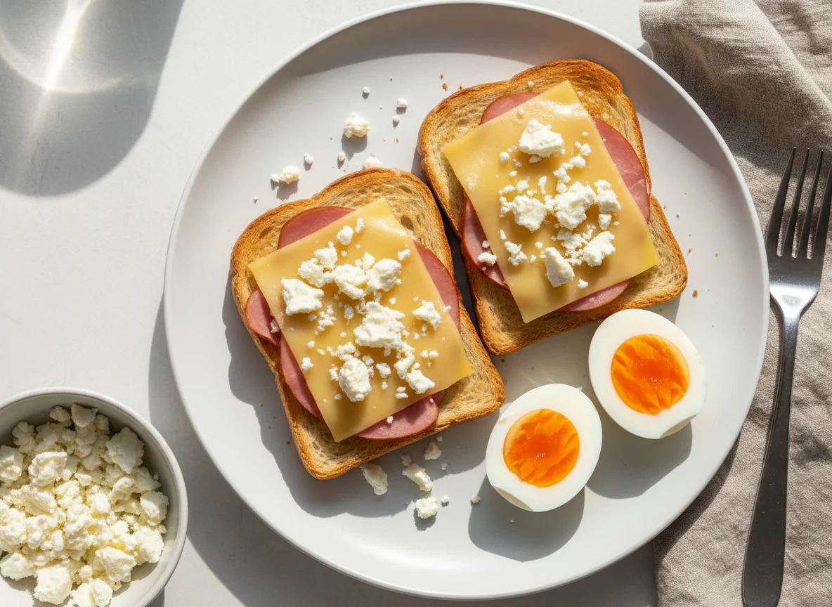 Frühstück mit Toast und Ei photo
