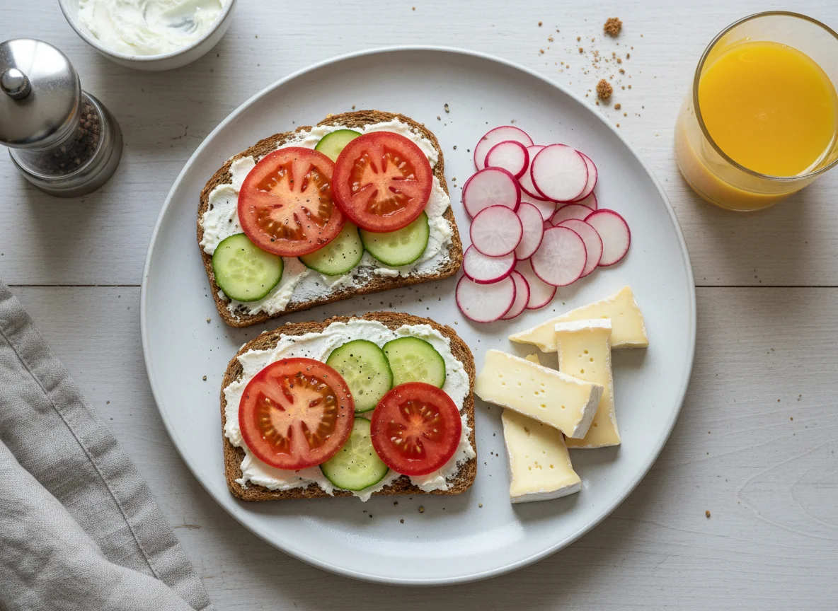 Frühstück mit Toast und Käse photo