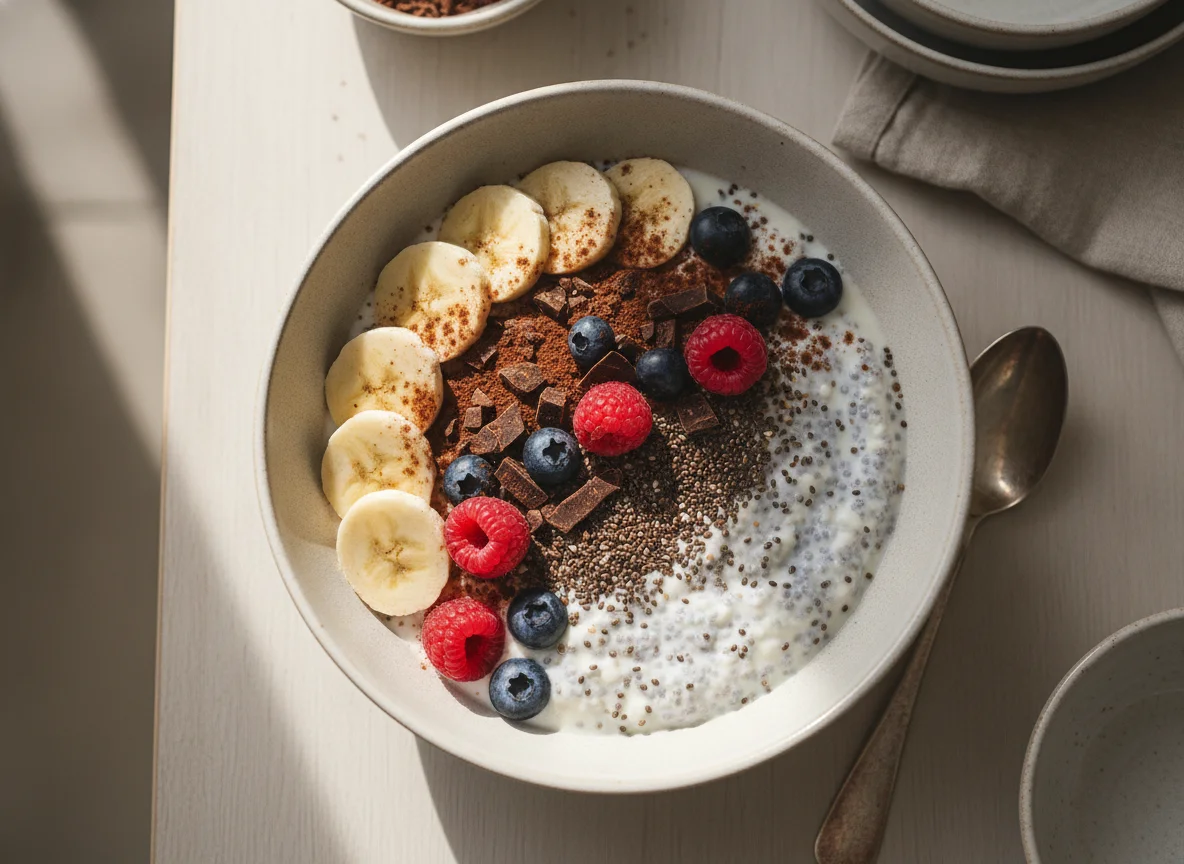 Frühstücks-Bowl mit Früchten und Joghurt photo