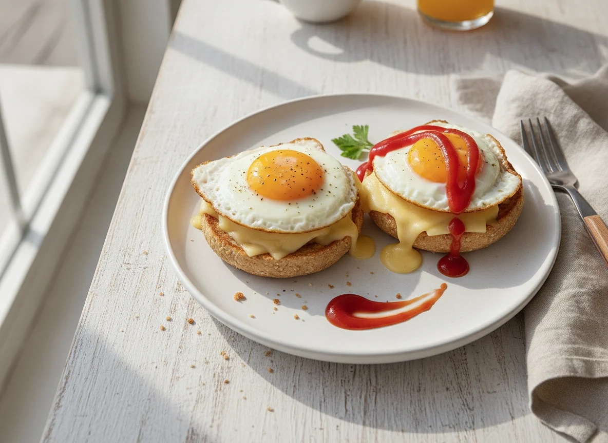 Frühstücks-Muffins mit Ei und Käse photo