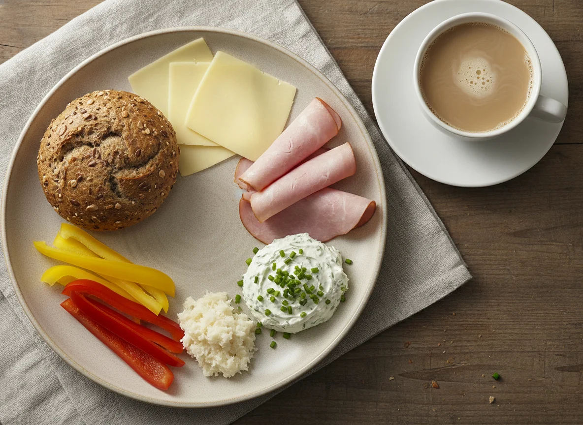Frühstücksteller mit Gebäck photo