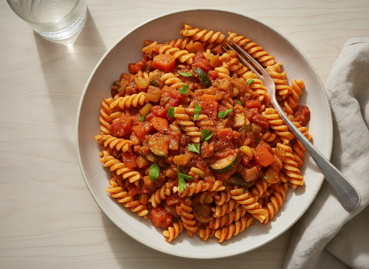 Fusilli mit Gemüsebolognese photo