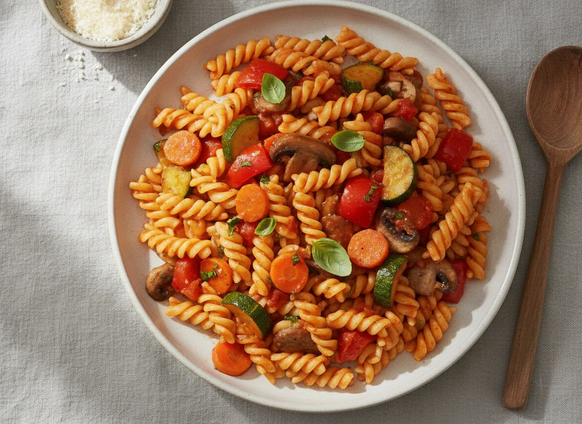 Fusilli mit Gemüse-Tomatensauce photo