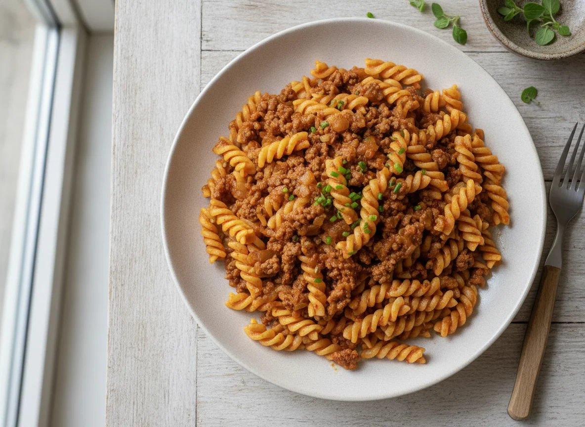 Fusilli mit Hackfleisch photo