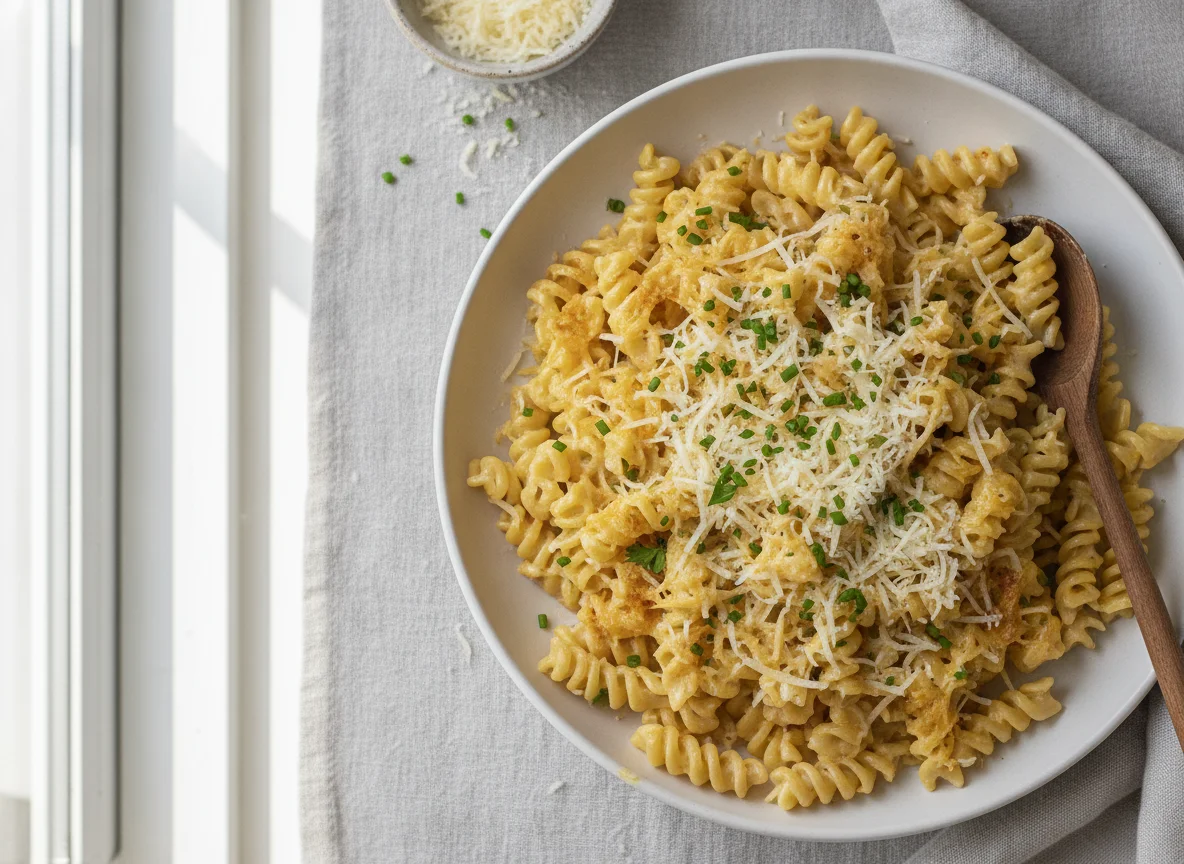 Fusilli mit Käse-Sahne-Sauce photo