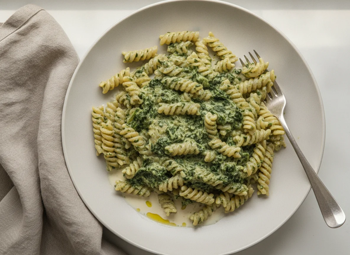 Fusilli mit Rahmspinat photo