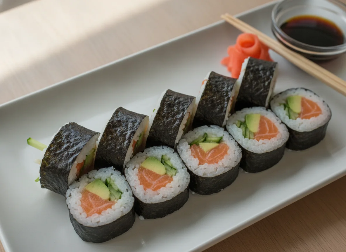Futo Lachs Avocado Gurke Sushi photo