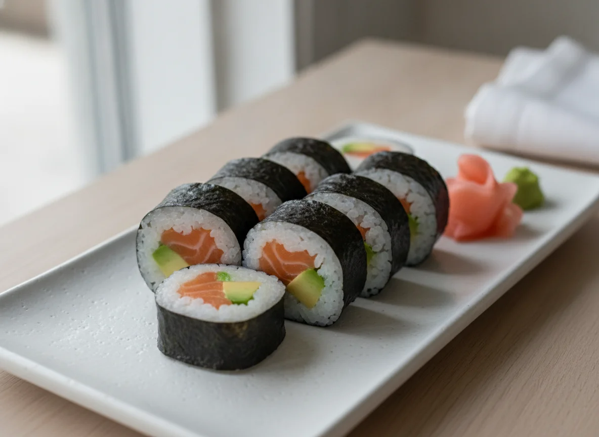 Futo Lachs Avocado Sushi photo
