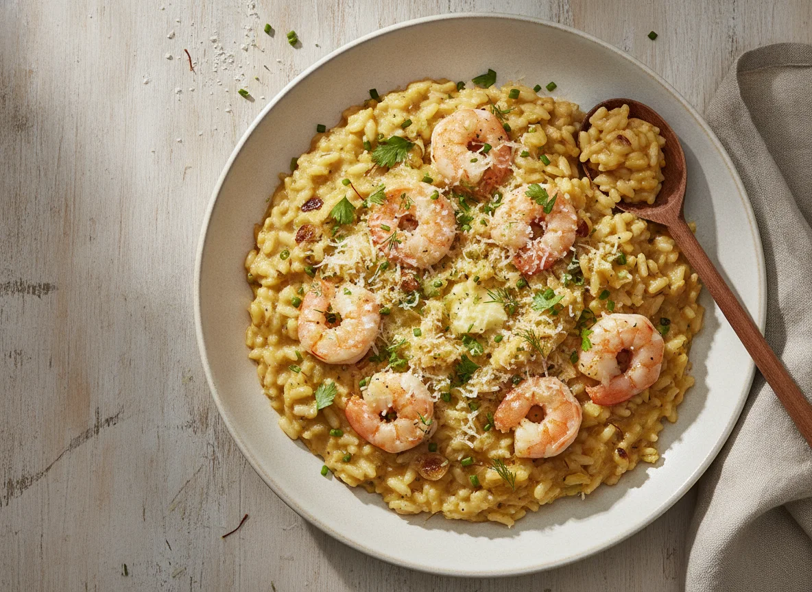 Garnelen-Risotto mit Kräutern photo