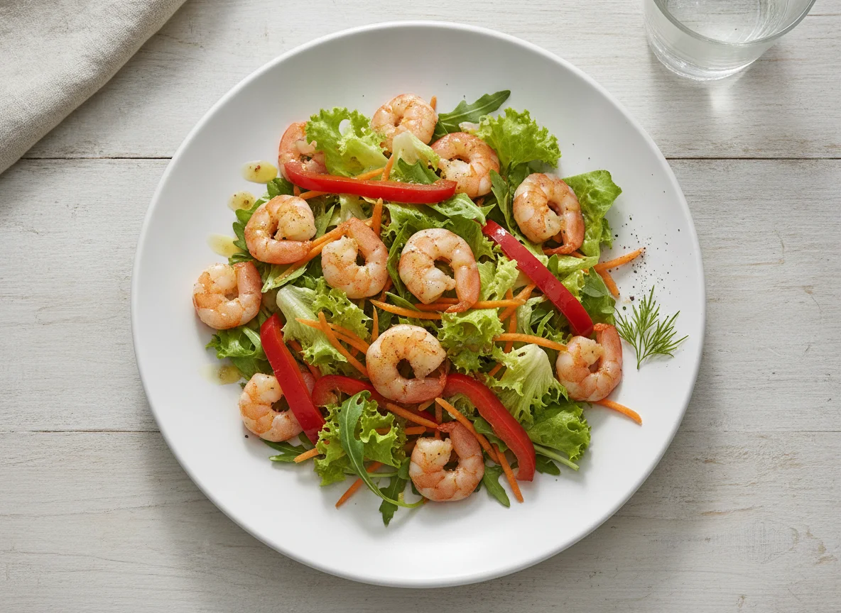 Garnelensalat mit gemischtem Gemüse photo
