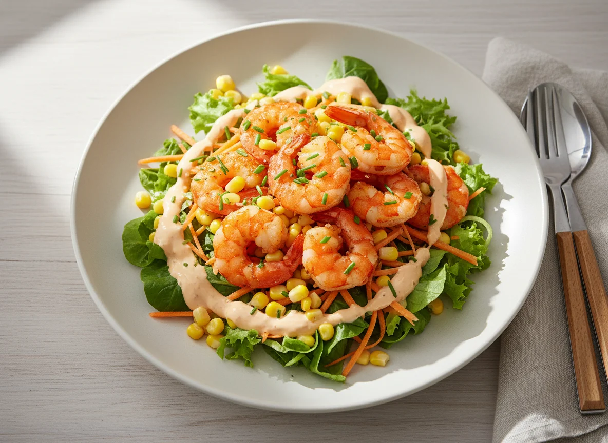 Garnelensalat mit Mais und Karotten photo