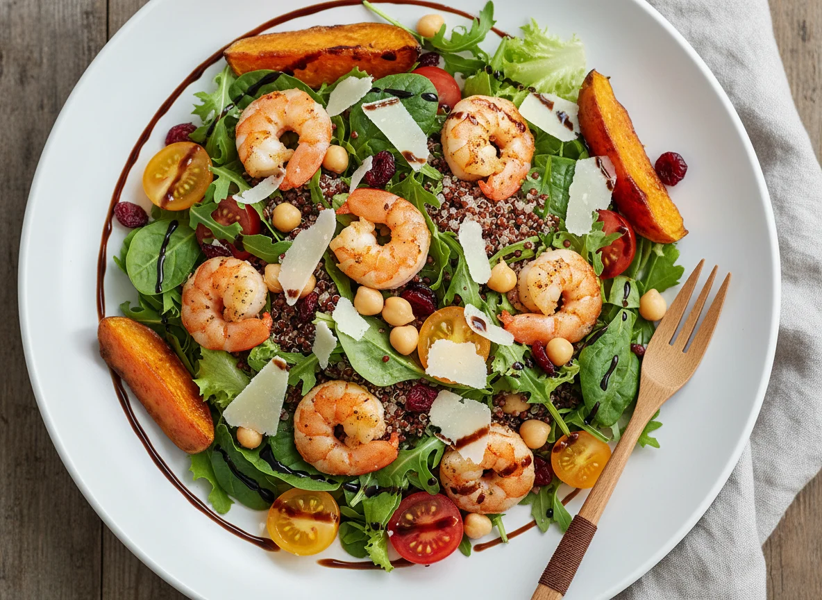 Garnelen-Salat mit Quinoa und Kichererbsen photo
