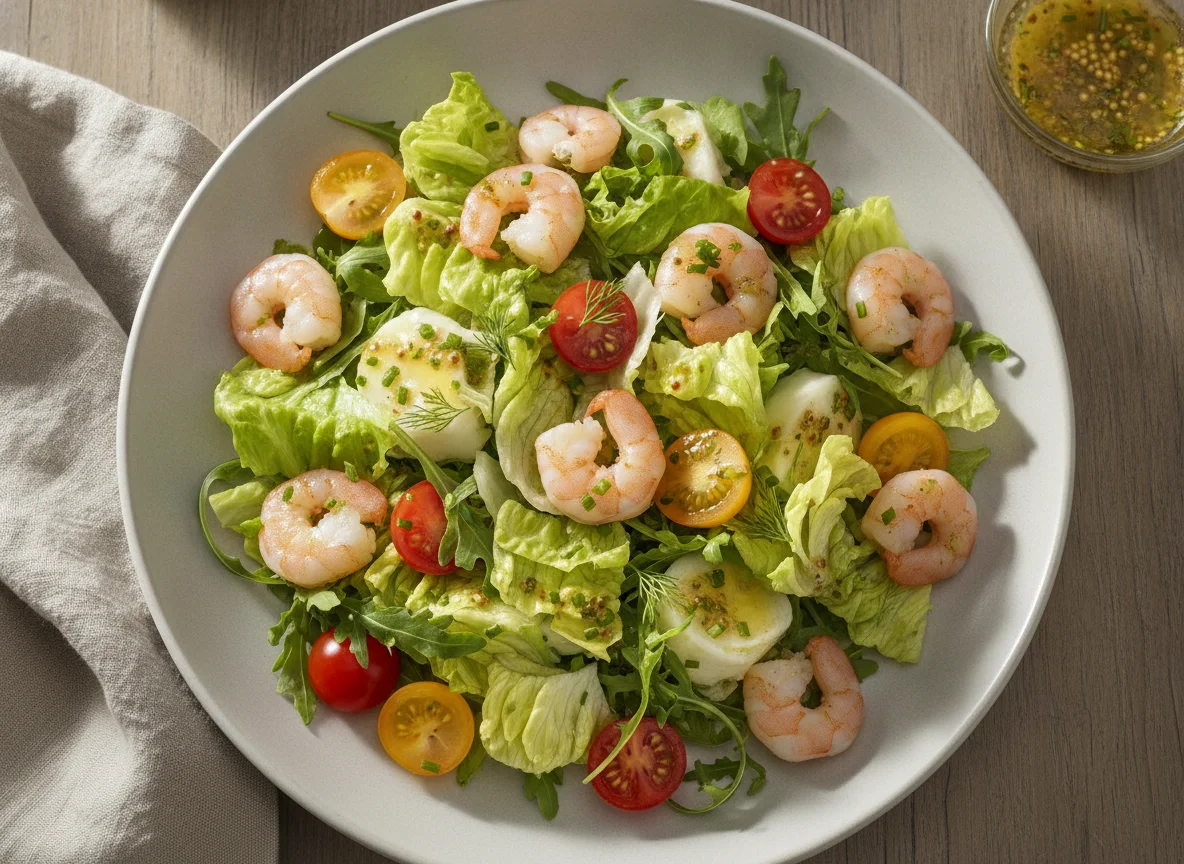 Garnelensalat mit Rucola und Tomaten photo