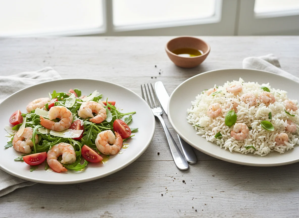 Garnelensalat und Garnelenreis photo
