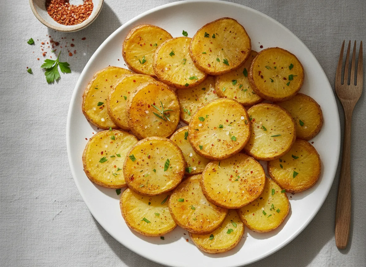Gebackene Kartoffelscheiben photo