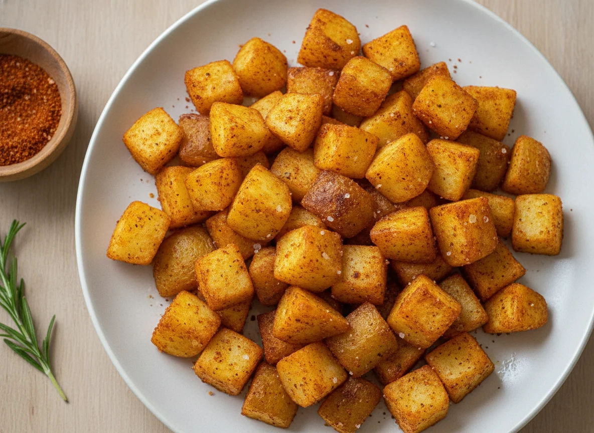 Gebackene Kartoffelwürfel photo