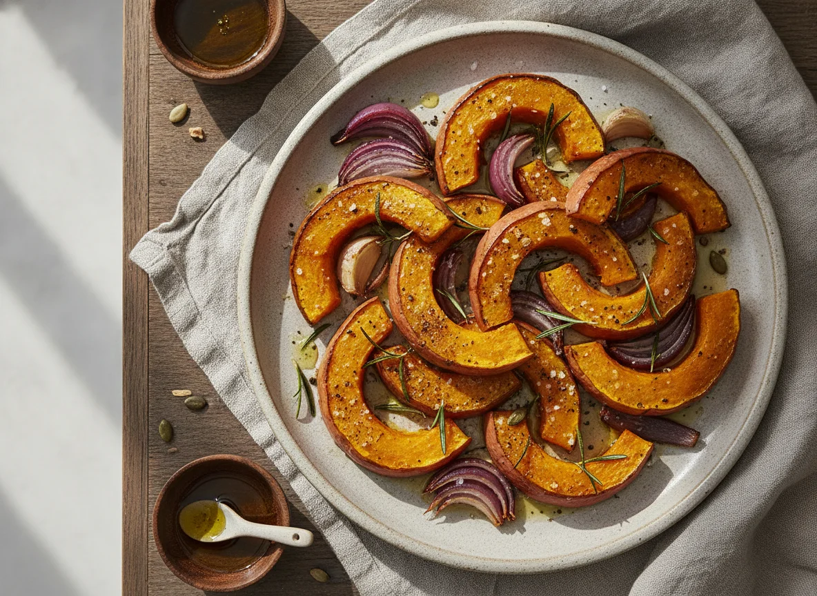 Gebackener Kürbis mit Zwiebeln photo