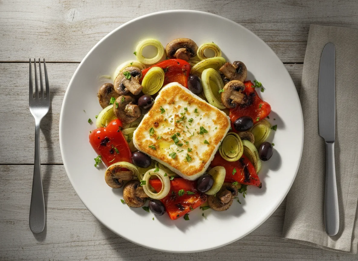 Gebackener Schafskäse mit Grillgemüse photo
