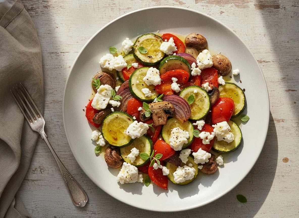 Gebackenes Gemüse mit Feta photo